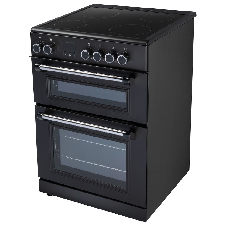 Refurbished electriQ EQRANGE60CDK 60cm Double Oven Electric Cooker Black