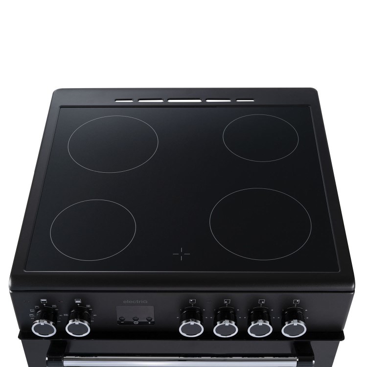 Refurbished electriQ EQRANGE60CDK 60cm Double Oven Electric Cooker Black