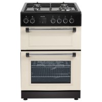 electriQ 60cm Double Oven Dual Fuel Cooker - Cream