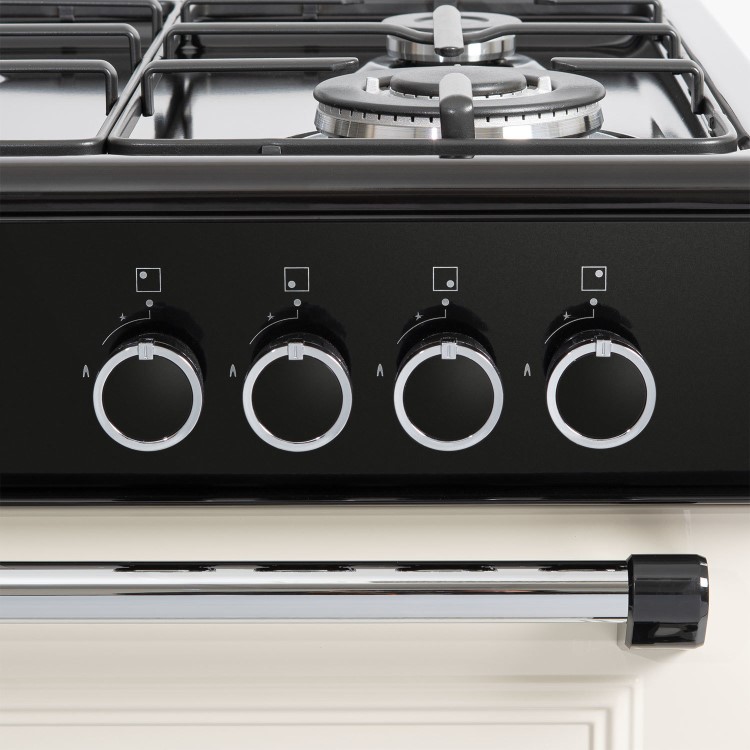 electriQ 60cm Double Oven Dual Fuel Cooker - Cream