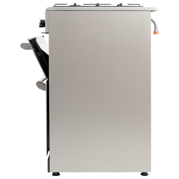 electriQ 60cm Double Oven Dual Fuel Cooker - Silver