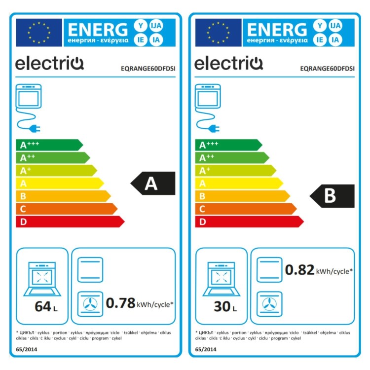 electriQ 60cm Double Oven Dual Fuel Cooker - Silver