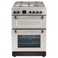 Refurbished 60cm Double Oven Dual Fuel Cooker - Silver