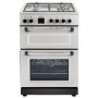 electriQ 60cm Double Oven Dual Fuel Cooker - Silver