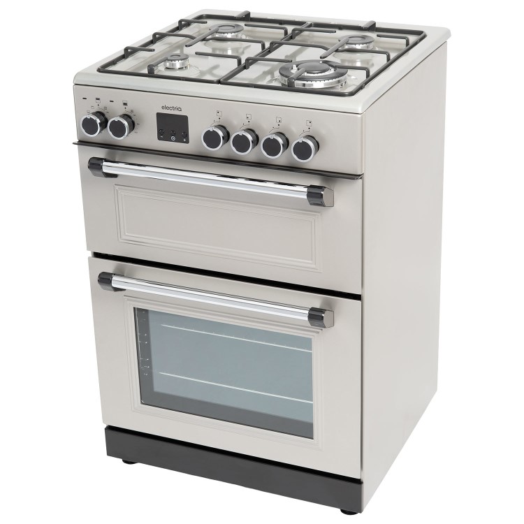 Refurbished 60cm Double Oven Dual Fuel Cooker - Silver