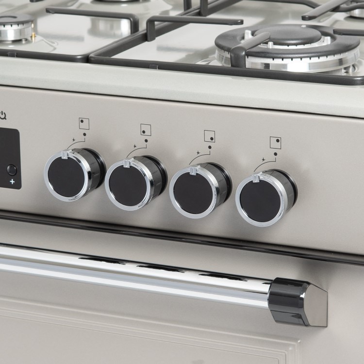 Refurbished 60cm Double Oven Dual Fuel Cooker - Silver