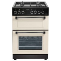 electriQ 60cm Twin Cavity Gas Cooker - Cream