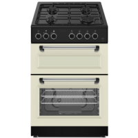 electriQ 60cm Double Oven Gas Cooker - Cream