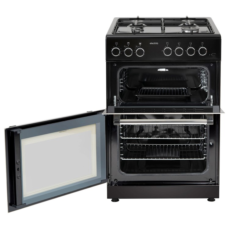 electriQ 60cm Twin Cavity Gas Cooker - Cream