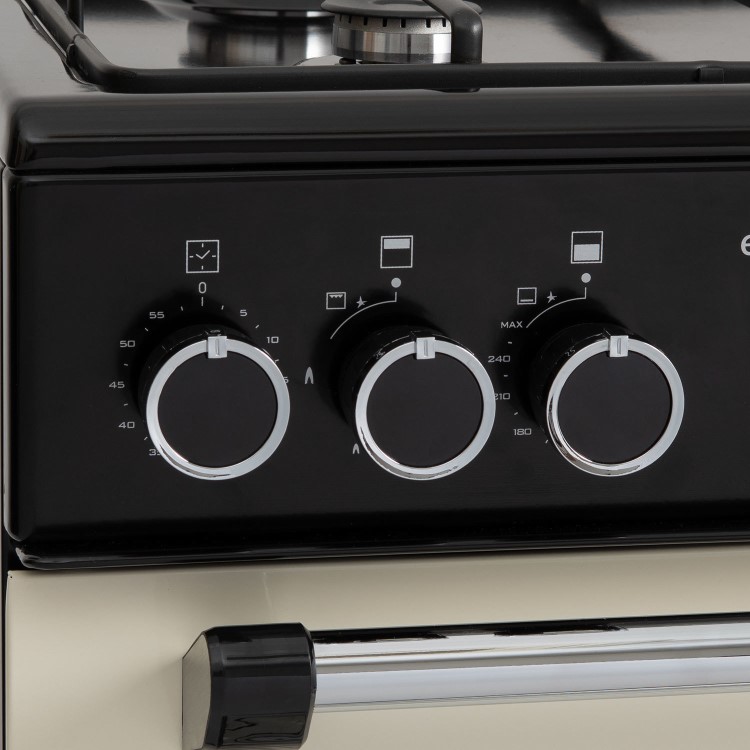 electriQ 60cm Twin Cavity Gas Cooker - Cream
