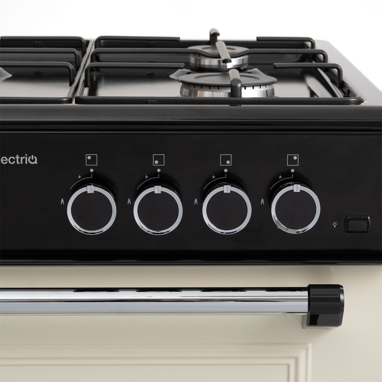 electriQ 60cm Twin Cavity Gas Cooker - Cream
