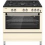 electriQ 90cm Single Oven Gas Range Cooker - Cream