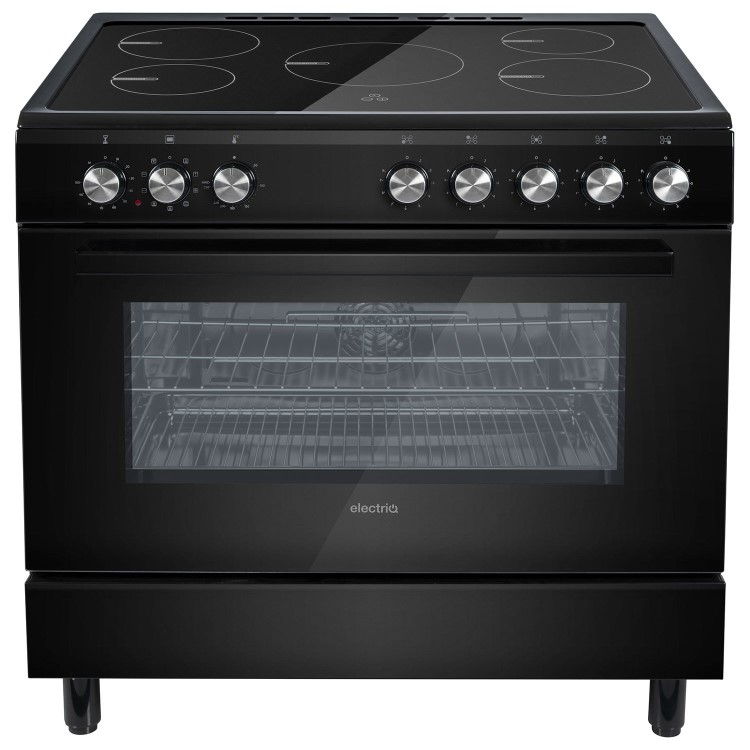 Refurbished electriQ EQRANGE90SINDK 90cm Single Cavity Induction Range Cooker Black