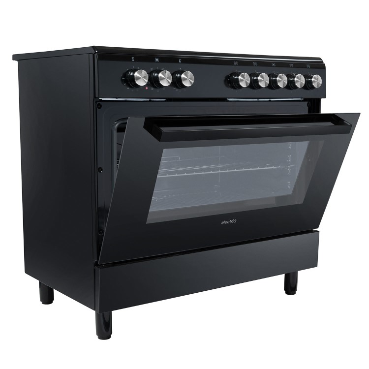 Refurbished electriQ EQRANGE90SINDK 90cm Single Cavity Induction Range Cooker Black