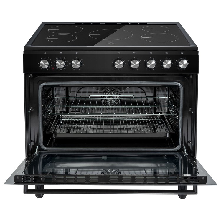 Refurbished electriQ EQRANGE90SINDK 90cm Single Cavity Induction Range Cooker Black