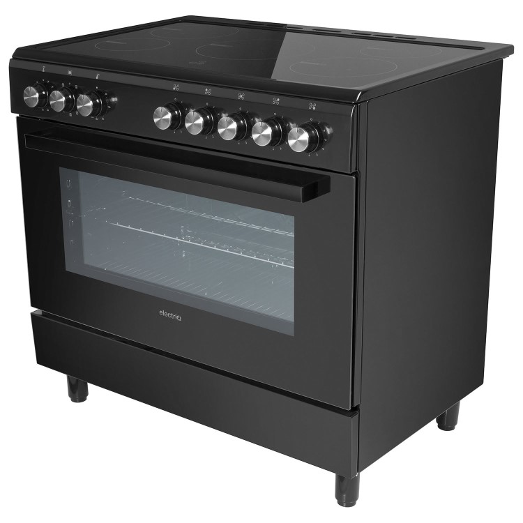 Refurbished electriQ EQRANGE90SINDK 90cm Single Cavity Induction Range Cooker Black