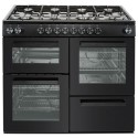 A2/EQRANGEDF100BLKV2 Refurbished 100cm Dual Fuel Range Cooker - Black