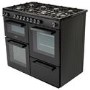 Refurbished electriQ EQRANGEDF100BLK 100cm Dual Fuel Range Cooker Black