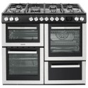 EQRANGEDF100SSV2 electriQ 100cm Dual Fuel Range Cooker - Stainless Steel