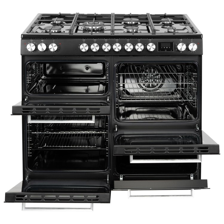 electriQ 100cm Dual Fuel Range Cooker - Stainless Steel