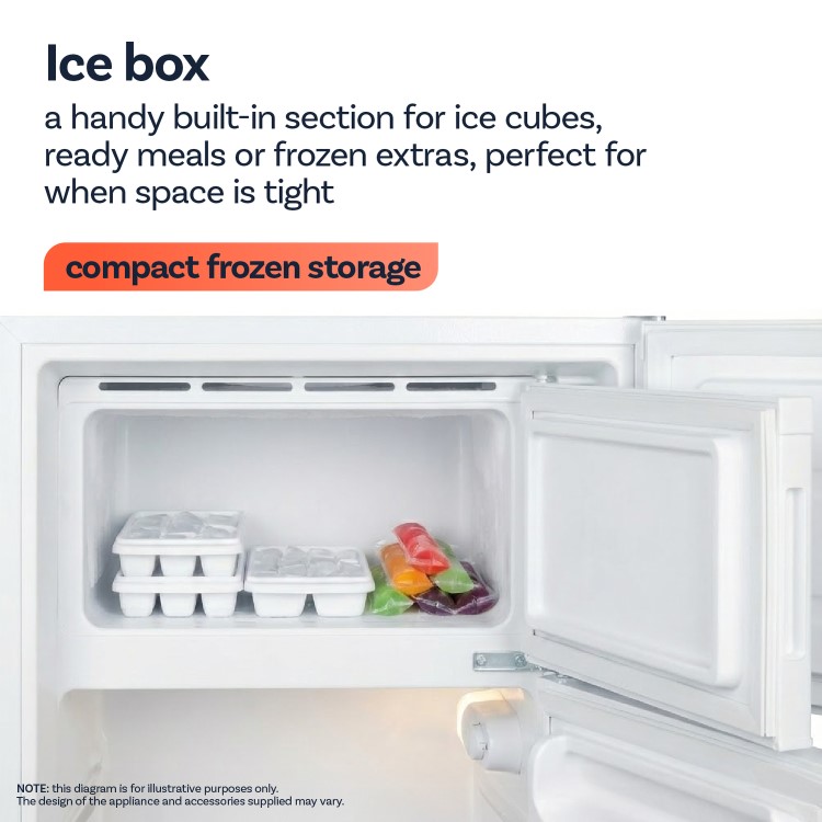 electriQ Retro 194 Litre Freestanding Fridge with Ice Box - Cream