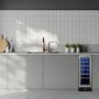 electriQ 18 Bottle Capacity Single Zone Freestanding Wine Cooler - Stainless Steel