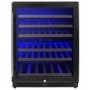 Refurbished electriQ EQWINE60BLFDZ Freestanding 51 Bottle Full Range Dual Zone Wine Cooler Black