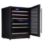 electriQ 60cm Wide 51 Bottle Dual Zone Wine Cooler - Black