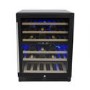 electriQ 60cm Wide 51 Bottle Dual Zone Wine Cooler - Black