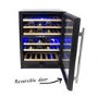 electriQ 60cm Wide 51 Bottle Dual Zone Wine Cooler - Black