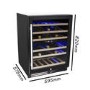 electriQ 60cm Wide 51 Bottle Dual Zone Wine Cooler - Black