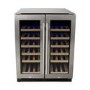 GRADE A3 - electriQ 60cm  36 Bottle Wine Cooler  Dual Temperature Dual Zone Double Door - Stainless Steel