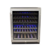 Refurbished electriQ EQWINE60SFDZ 60cm 51 Bottle Wine Cooler Full Range Dual Zone - Stainless Steel