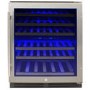 electriQ 51 Bottle Wine Full Range Dual Zone Wine Cooler - Stainless Steel