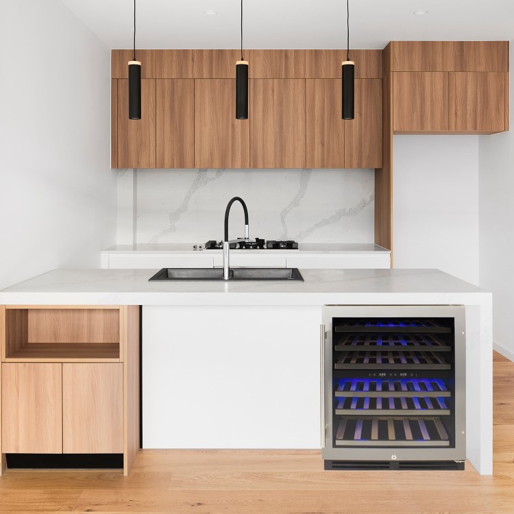 Refurbished electriQ EQWINE60SFDZ 60cm 51 Bottle Wine Cooler Full Range Dual Zone - Stainless Steel