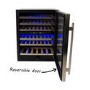 electriQ 51 Bottle Wine Full Range Dual Zone Wine Cooler - Stainless Steel