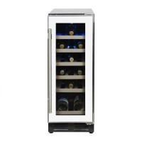 GRADE A2 - electriQ 18 Bottle Freestanding Under Counter Wine Cooler Single Zone 30cm Wide 82cm Tall - White