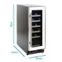 GRADE A2 - electriQ 18 Bottle Freestanding Under Counter Wine Cooler Single Zone 30cm Wide 82cm Tall - White