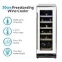 GRADE A2 - electriQ 18 Bottle Freestanding Under Counter Wine Cooler Single Zone 30cm Wide 82cm Tall - White