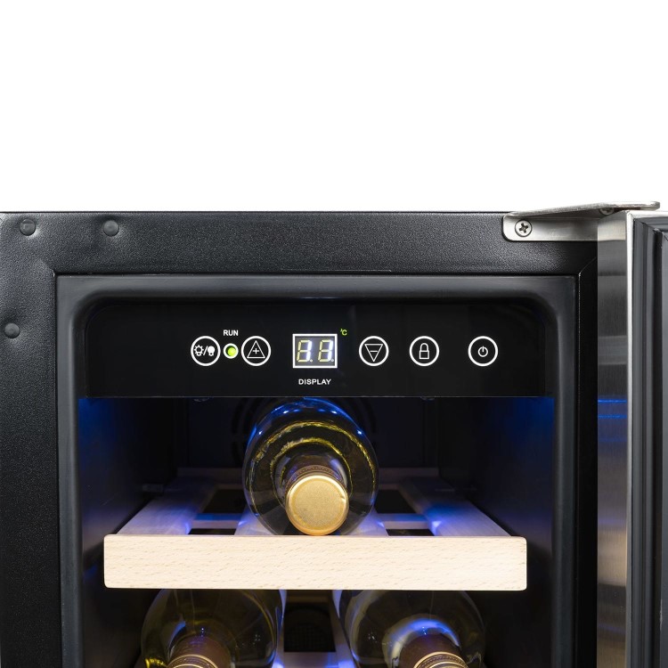 GRADE A2 - electriQ 18 Bottle Freestanding Under Counter Wine Cooler Single Zone 30cm Wide 82cm Tall - White