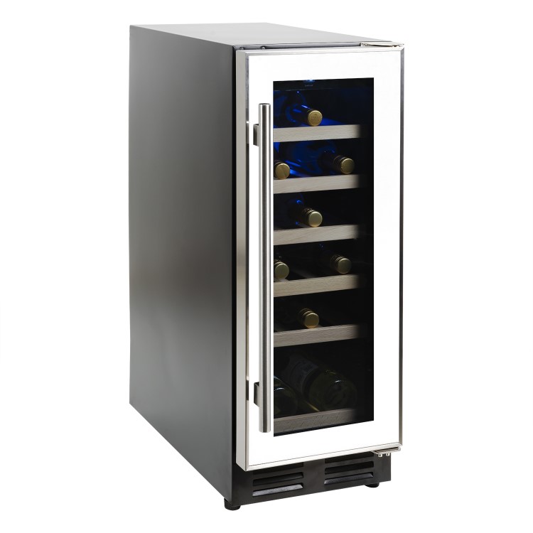 GRADE A2 - electriQ 18 Bottle Freestanding Under Counter Wine Cooler Single Zone 30cm Wide 82cm Tall - White