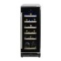 GRADE A3 - electriQ 18 Bottle Freestanding Under Counter Wine Cooler Full Single Zone 30cm Wide 82cm Tall - Black