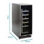 Refurbished electriQ EQWINECH30 Freestanding 18 Bottle Single Zone Under Counter Wine Cooler Black