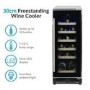 Refurbished electriQ EQWINECH30 Freestanding 18 Bottle Single Zone Under Counter Wine Cooler Black