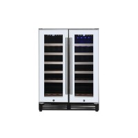 electriQ 36 Bottle Freestanding Under Counter Wine Cooler Full Dual Zone 60cm Wide 82cm Tall - White
