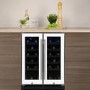 electriQ 36 Bottle Freestanding Under Counter Wine Cooler Full Dual Zone 60cm Wide 82cm Tall - White
