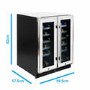 electriQ 36 Bottle Freestanding Under Counter Wine Cooler Full Dual Zone 60cm Wide 82cm Tall - White