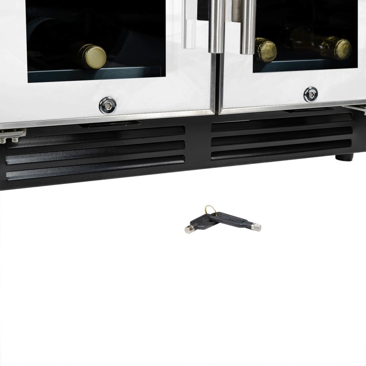 electriQ 36 Bottle Freestanding Under Counter Wine Cooler Full Dual Zone 60cm Wide 82cm Tall - White
