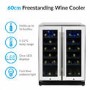 electriQ 36 Bottle Freestanding Under Counter Wine Cooler Full Dual Zone 60cm Wide 82cm Tall - White