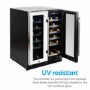 electriQ 36 Bottle Freestanding Under Counter Wine Cooler Full Dual Zone 60cm Wide 82cm Tall - White